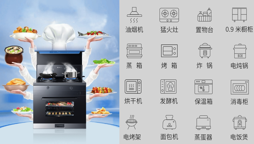 杏盛平台蒸烤炸集成灶