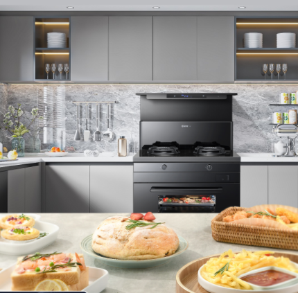 杏盛平台蒸烤炸集成灶厨房